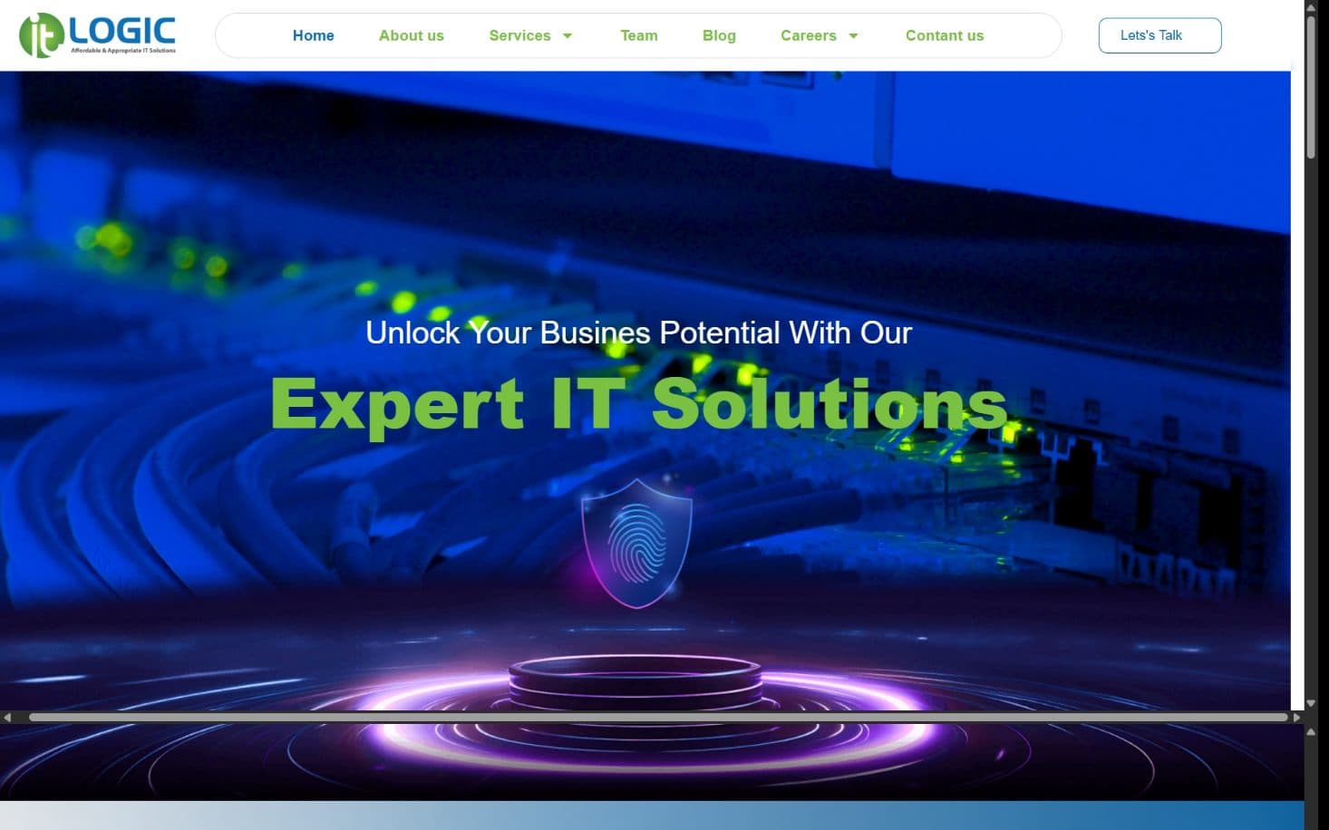 IT Logic Group homepage as it appears on desktop, above the fold
