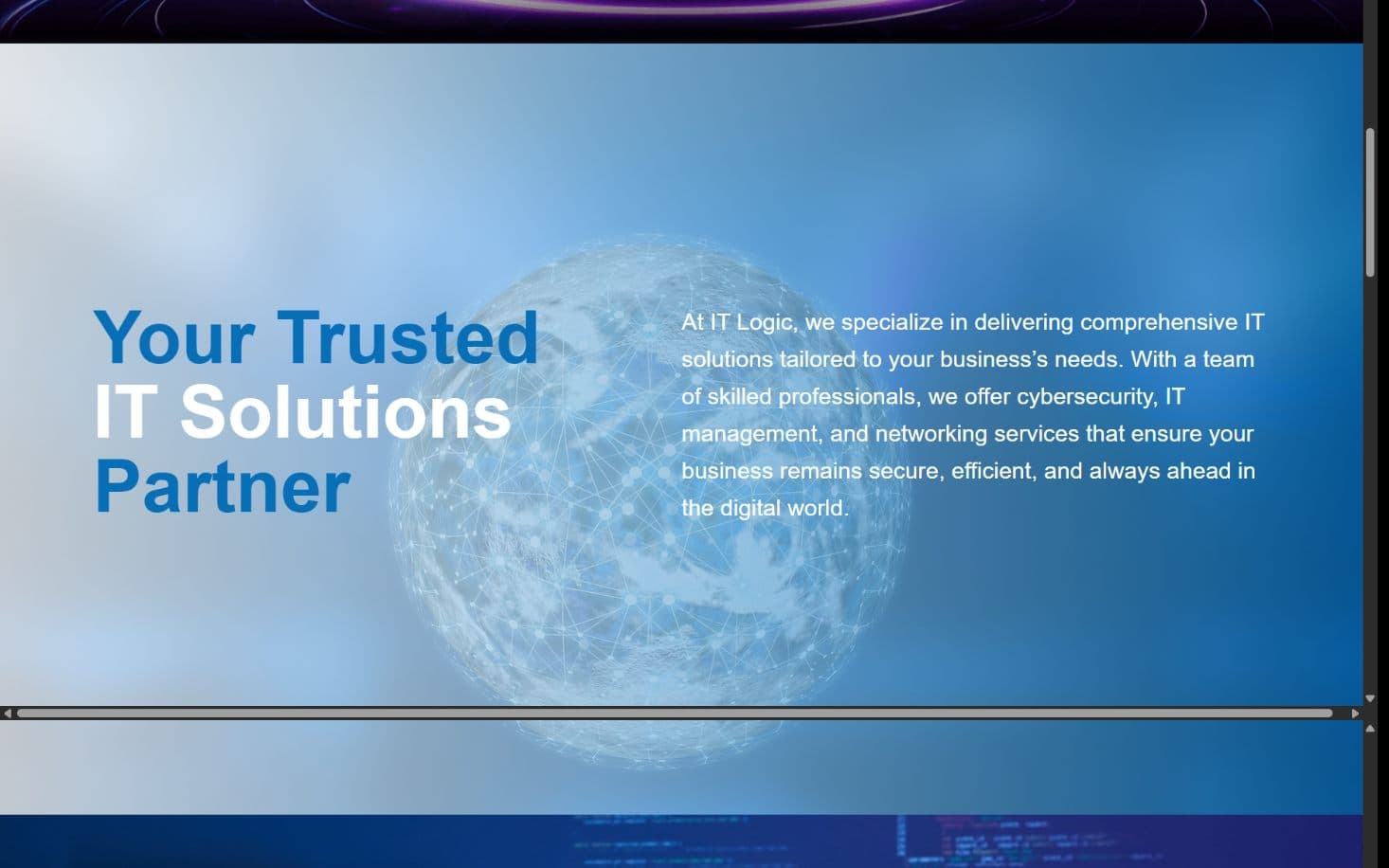 IT Logic Group homepage, a section further down the page