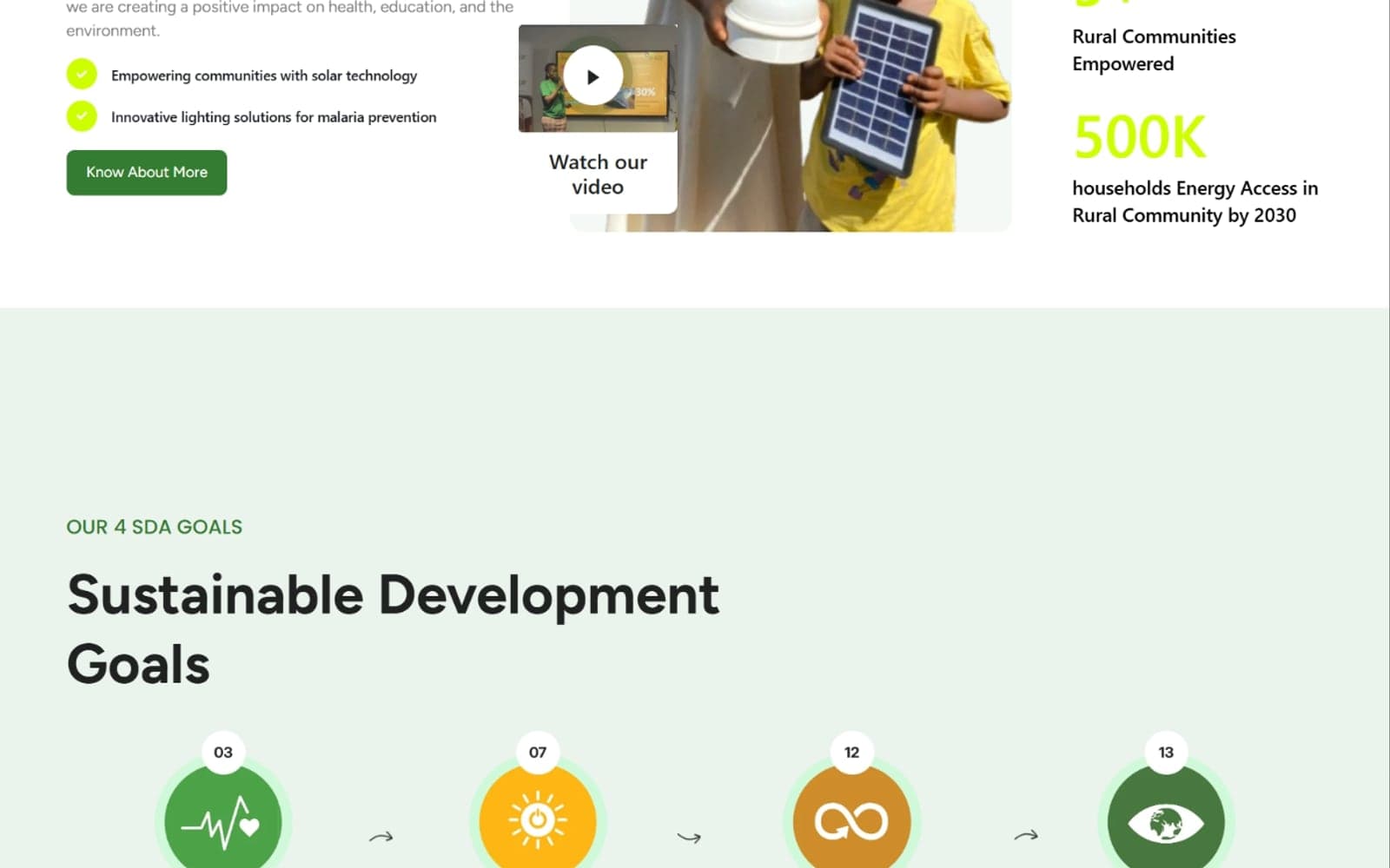 Lumi Guard Health homepage, a section further down the page