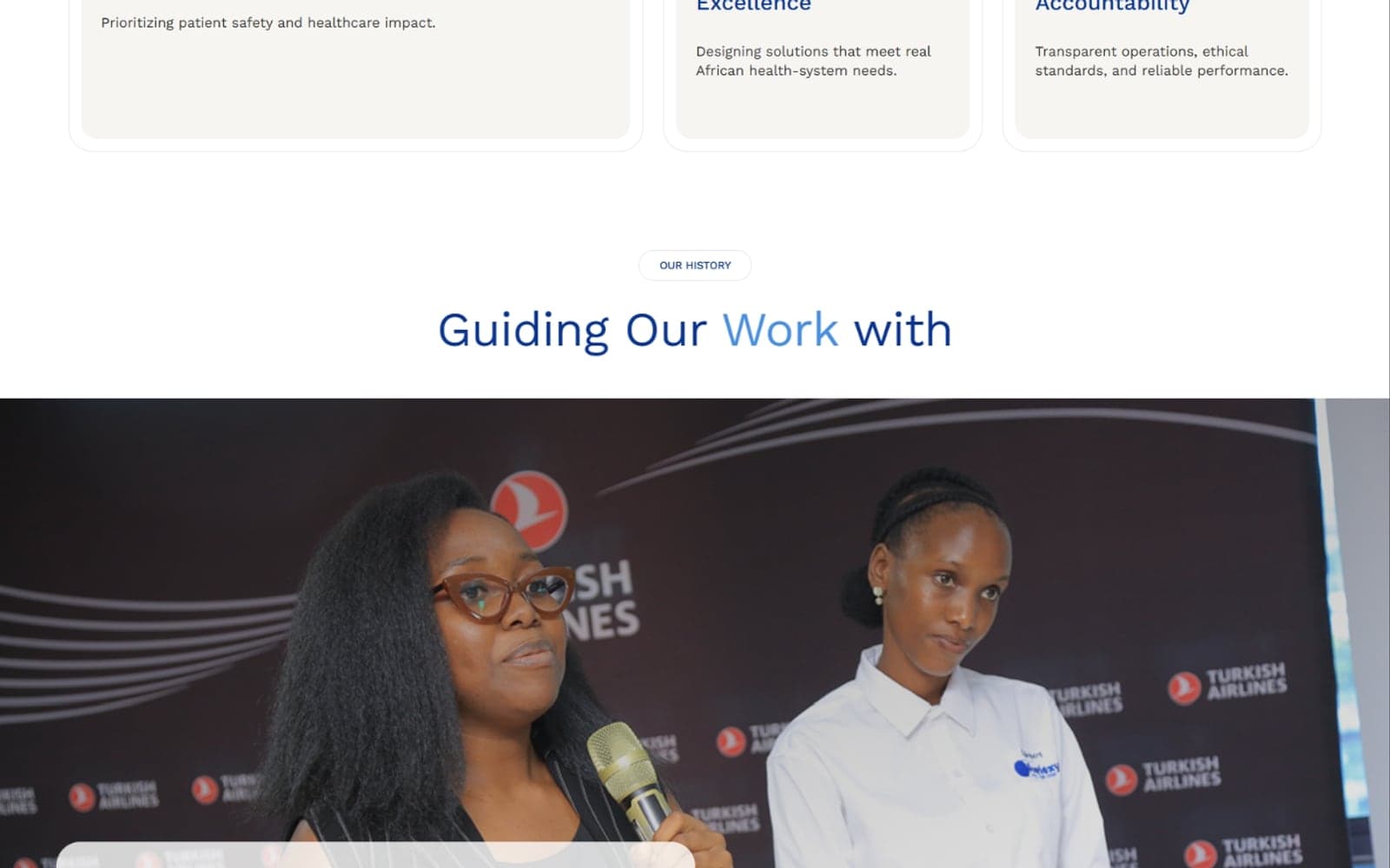 PearlOxy homepage, a section further down the page