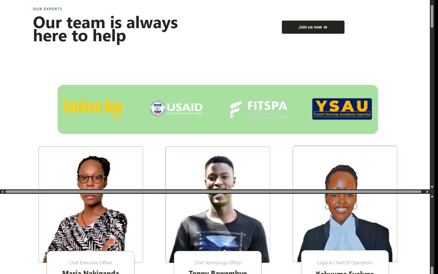RecyclePay Uganda homepage, a section further down the page